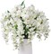 Fake Flowers Indoor Plants, 2Pcs White Hanging Wisteria Decoration